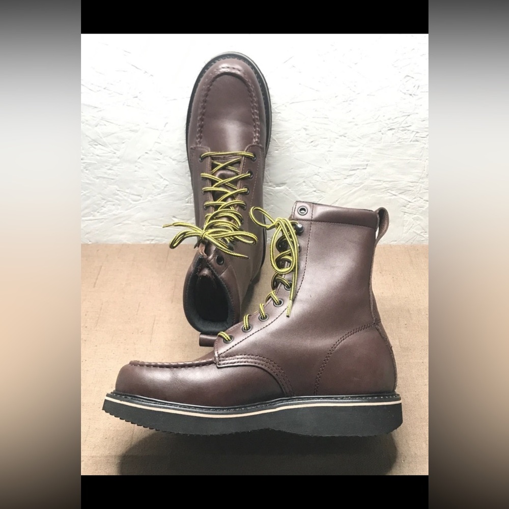 Fin & Feather Men’s Hunting Work Boots Brown Leather Classic Size 7.5D